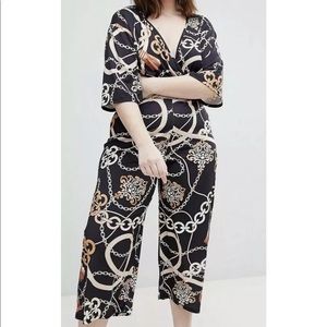 ASOS Curve Pink Clove Wrap Jumpsuit